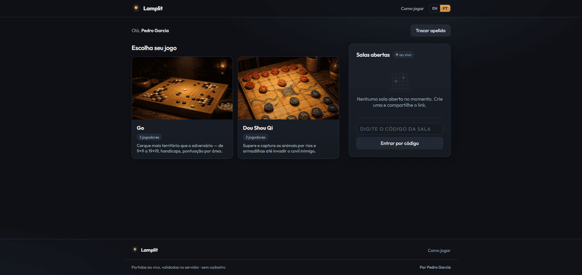 game selection lobby
